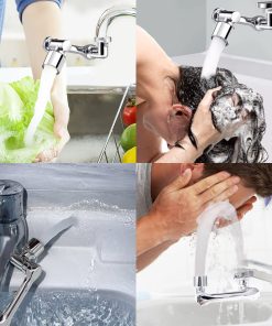 1080-degree Rotating Mechanical Arm Universal Faucet Extender, Bathroom Faucet Splash Head, Double Water Outlets -Room 1080 degree Rotating Faucet Splash Head Double Water Outlets 517996 2