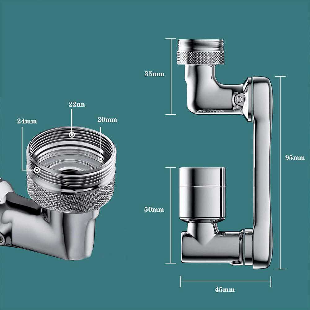 1080-degree Rotating Mechanical Arm Universal Faucet Extender, Bathroom Faucet Splash Head, Single Water Outlet 1080-degree Rotating Mechanical Arm Universal Faucet Extender, Bathroom Faucet Splash Head, Single Water Outlet -Room 1080 degree Rotating Mechanical Arm Universal Faucet Splash Head 517995 1