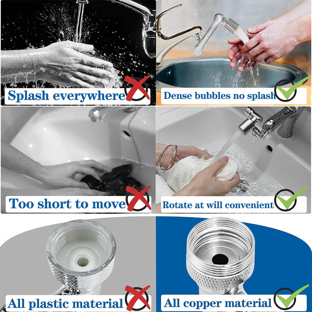 1080-degree Rotating Mechanical Arm Universal Faucet Extender, Bathroom Faucet Splash Head, Single Water Outlet 1080-degree Rotating Mechanical Arm Universal Faucet Extender, Bathroom Faucet Splash Head, Single Water Outlet -Room 1080 degree Rotating Mechanical Arm Universal Faucet Splash Head 517995 3
