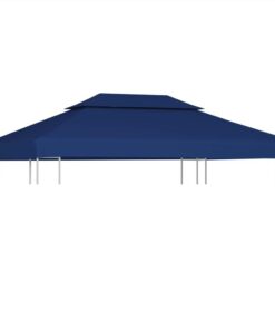 2-Tier Gazebo Top Cover 310 G/m² 4x3 M Blue