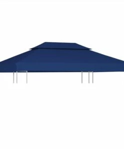 2-Tier Gazebo Top Cover 310 G/m² 4x3 M Blue