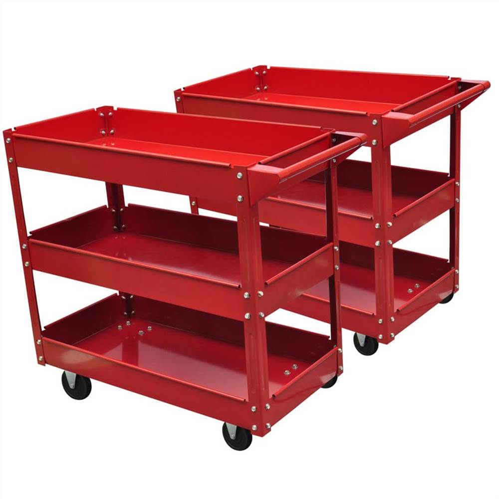 2 x Workshop Tool Trolley 100 kg 3 Shelves 2 X Workshop Tool Trolley 100 Kg 3 Shelves -Room 2 x Workshop Tool Trolley 100 kg 3 Shelves 446145 0