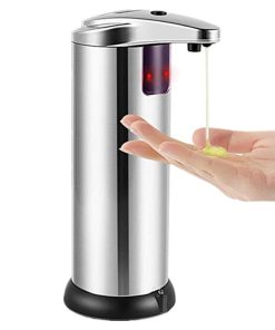 250ML Stainless Automatic Infrared Sensor Hand Sanitizer Soap Dispenser - Silver -Room 250ml stainless auto hand sanitizer soap dispenser silver 1574132662377