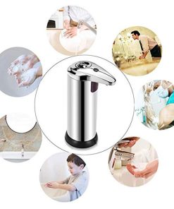 250ML Stainless Automatic Infrared Sensor Hand Sanitizer Soap Dispenser - Silver -Room 250ml stainless auto hand sanitizer soap dispenser silver 1574132662962
