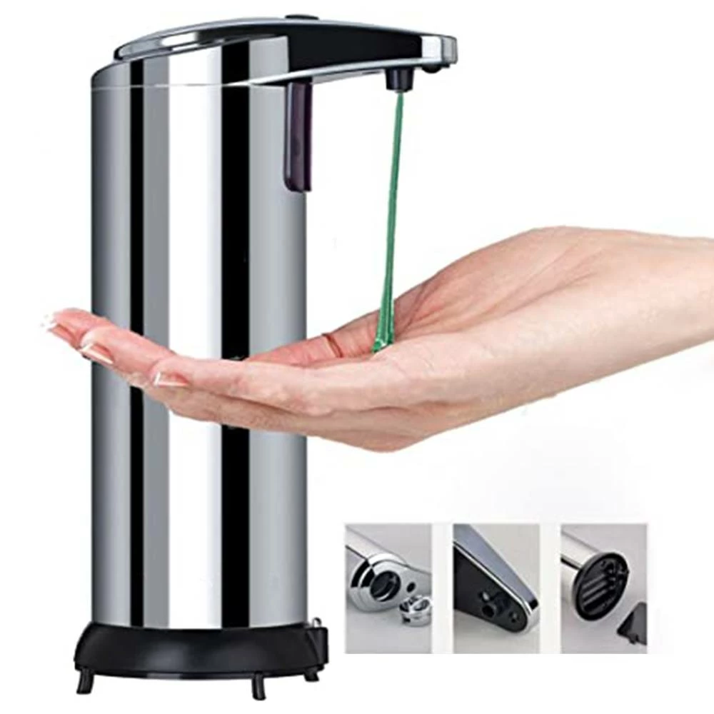 250ML Stainless Automatic Infrared Sensor Hand Sanitizer Soap Dispenser - Silver