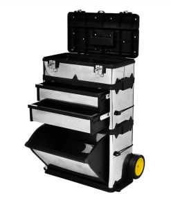 3-Part Rolling Tool Box With 2 Wheels