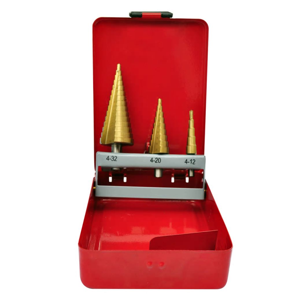 3-Piece HSS Step Drill Set 3-Piece HSS Step Drill Set -Room 3 Piece HSS Step Drill Set 433180 0