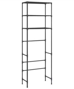 3-Tier Storage Rack Over Toilet Black 53x28x169 Cm -Room 3 Tier Storage Rack over Toilet Black 53x28x169 cm 448045 4