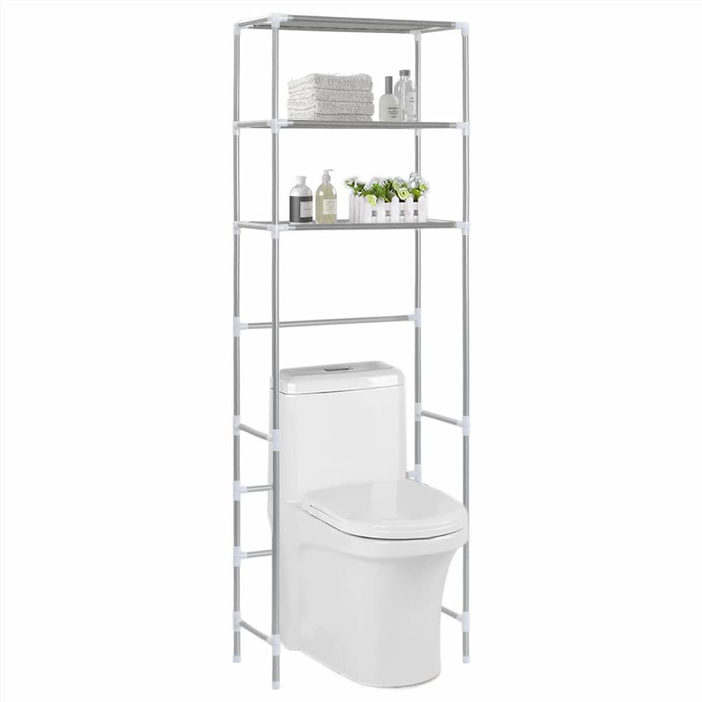 3-Tier Storage Rack over Toilet Silver 53x28x169 cm 3-Tier Storage Rack Over Toilet Silver 53x28x169 Cm -Room 3 Tier Storage Rack over Toilet Silver 53x28x169 cm 439677 0