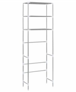 3-Tier Storage Rack Over Toilet Silver 53x28x169 Cm 5 3-Tier Storage Rack Over Toilet Silver 53x28x169 Cm -Room 3 Tier Storage Rack over Toilet Silver 53x28x169 cm 439677 3