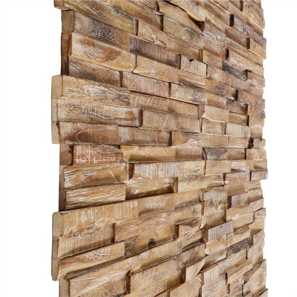 3D Wall Cladding Panels 10 pcs 1.01 m² Solid Teak Wood 3D Wall Cladding Panels 10 Pcs 1.01 M² Solid Teak Wood -Room 3D Wall Cladding Panels 10 pcs 1 01 m Solid Teak Wood 473806 2