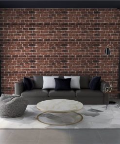 3D Wall Panels With Dark Brown Brick Design 10 Pcs EPS