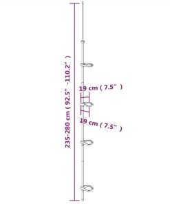 4-Tier Telescopic Shower Corner Shelf Silver Aluminium -Room 4 Tier Telescopic Shower Corner Shelf Silver Aluminium 515673 5