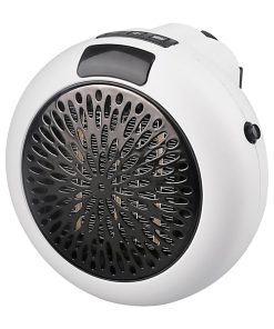 400W Electric Fan Heater, Mini Portable Round Air Heater, Ceramic Heating Element Desktop Winter Warmer, LED Display - White