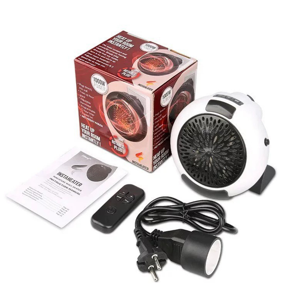 400W Electric Fan Heater, Mini Portable Round Air Heater, Ceramic Heating Element Desktop Winter Warmer, LED Display - White 400W Electric Fan Heater, Mini Portable Round Air Heater, Ceramic Heating Element Desktop Winter Warmer, LED Display - White -Room 400W Electric Fan Heater White 517434 5