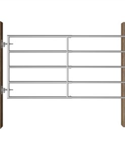 5 Bar Field Gate Steel (95-170)x90 Cm Silver