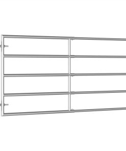 5 Bar Field Gate Steel (95-170)x90 Cm Silver -Room 5 Bar Field Gate Steel 95 170 x90 cm Silver 452332 2