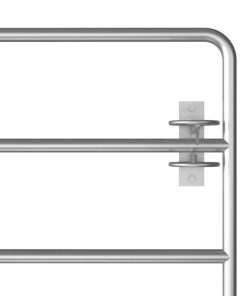 5 Bar Field Gate Steel (95-170)x90 Cm Silver -Room 5 Bar Field Gate Steel 95 170 x90 cm Silver 452332 3