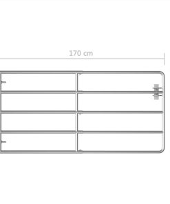 5 Bar Field Gate Steel (95-170)x90 Cm Silver -Room 5 Bar Field Gate Steel 95 170 x90 cm Silver 452332 4