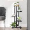 5-Floor Flower Stand With Wheels 44x23x100 Cm Black Iron 2 5-Floor Flower Stand With Wheels 44x23x100 Cm Black Iron -Room 5 Floor Flower Stand with Wheels 44x23x100 cm Black Iron 515430 0
