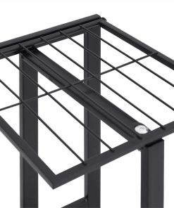 5-Floor Flower Stand With Wheels 44x23x100 Cm Black Iron -Room 5 Floor Flower Stand with Wheels 44x23x100 cm Black Iron 515430 5