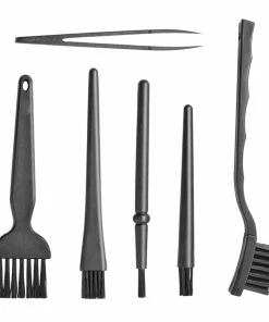 6 In 1 Plastic Small Portable Handle Nylon Anti Static Brushes, Cleaning Keyboard Brush Kit Tweezer Cleaning Set