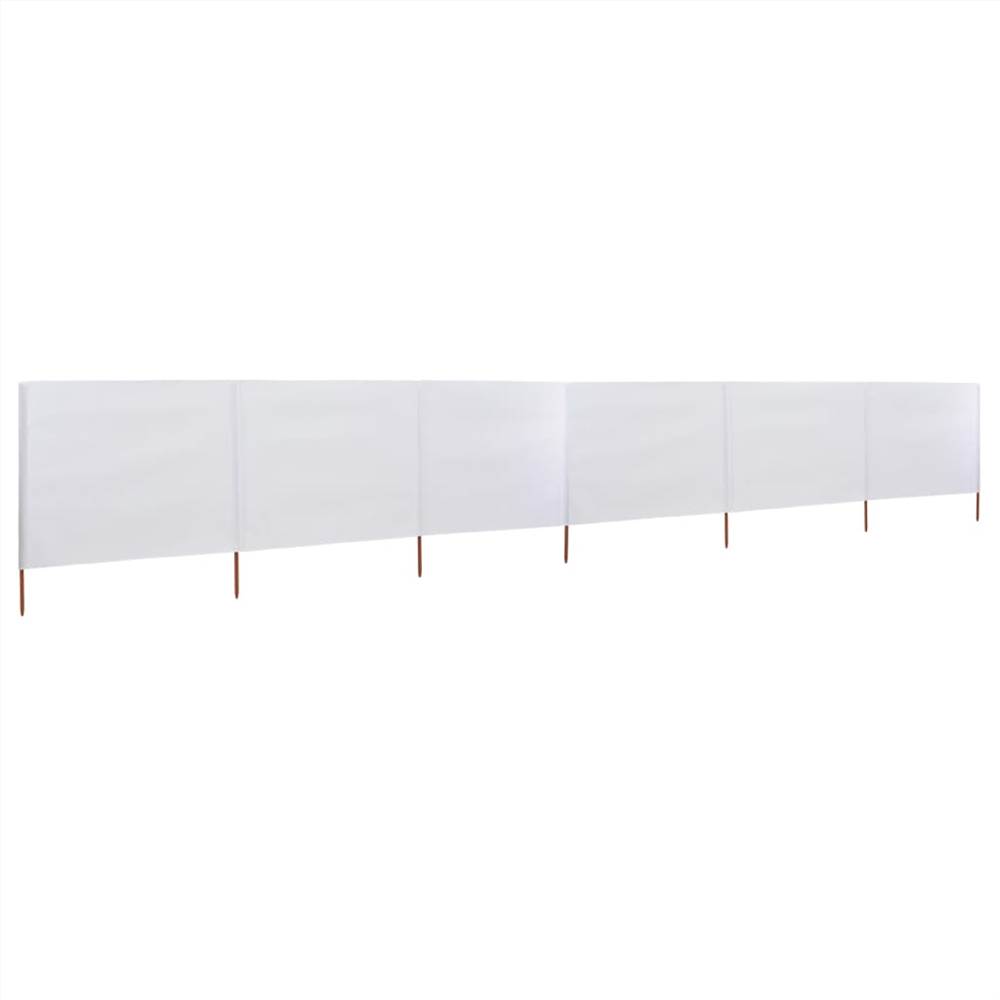 6-panel Wind Screen Fabric 800x120 cm Sand White 6-panel Wind Screen Fabric 800x120 Cm Sand White -Room 6 panel Wind Screen Fabric 800x120 cm Sand White 468736 1