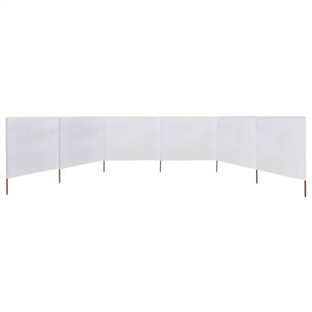 6-panel Wind Screen Fabric 800x120 cm Sand White 6-panel Wind Screen Fabric 800x120 Cm Sand White -Room 6 panel Wind Screen Fabric 800x120 cm Sand White 468736 2