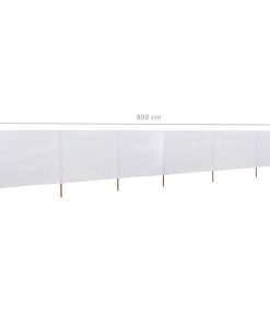 6-panel Wind Screen Fabric 800x120 Cm Sand White 7 6-panel Wind Screen Fabric 800x120 Cm Sand White -Room 6 panel Wind Screen Fabric 800x120 cm Sand White 468736 5