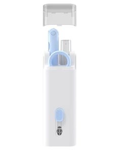 7 In 1 Computer Keyboard Cleaner Brush Kit, Earphone Cleaning Pen Keycap Puller Dust Remover Tool Kit - Blue