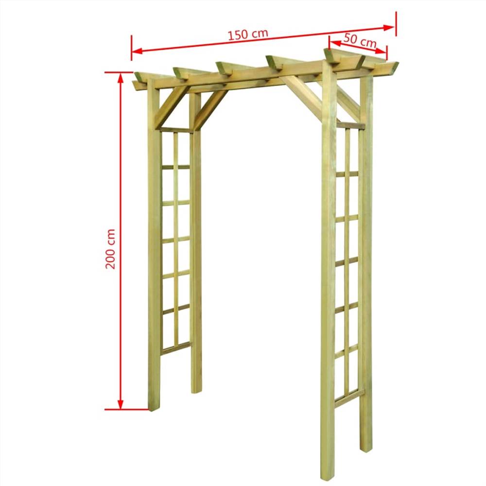 Arbour / Rose Arch 150x50x200 cm Impregnated Wood Arbour / Rose Arch 150x50x200 Cm Impregnated Wood -Room Arbour Rose Arch 150x50x200 cm Impregnated Wood 447301 2