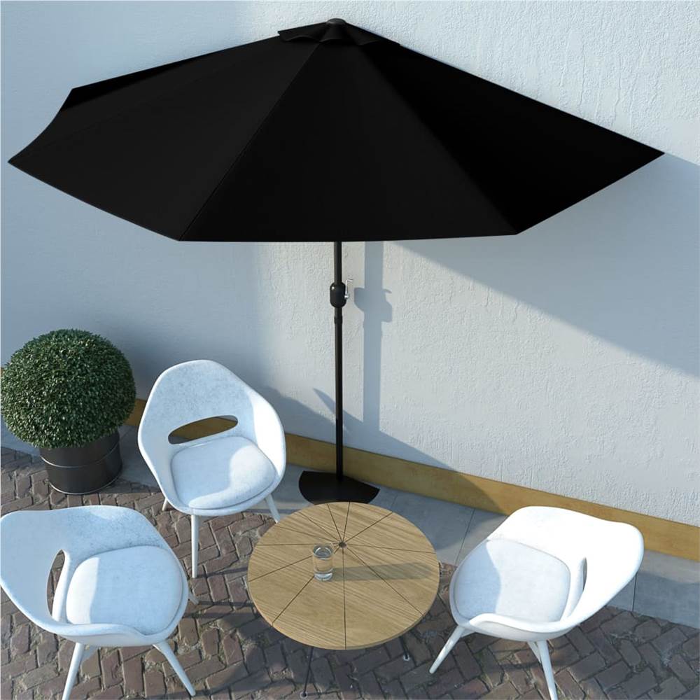 Balcony Parasol with Aluminium Pole Black 300x150x253 cm Half Balcony Parasol With Aluminium Pole Black 300x150x253 Cm Half -Room Balcony Parasol with Aluminium Pole Black 300x150x253 cm Half 456358 0
