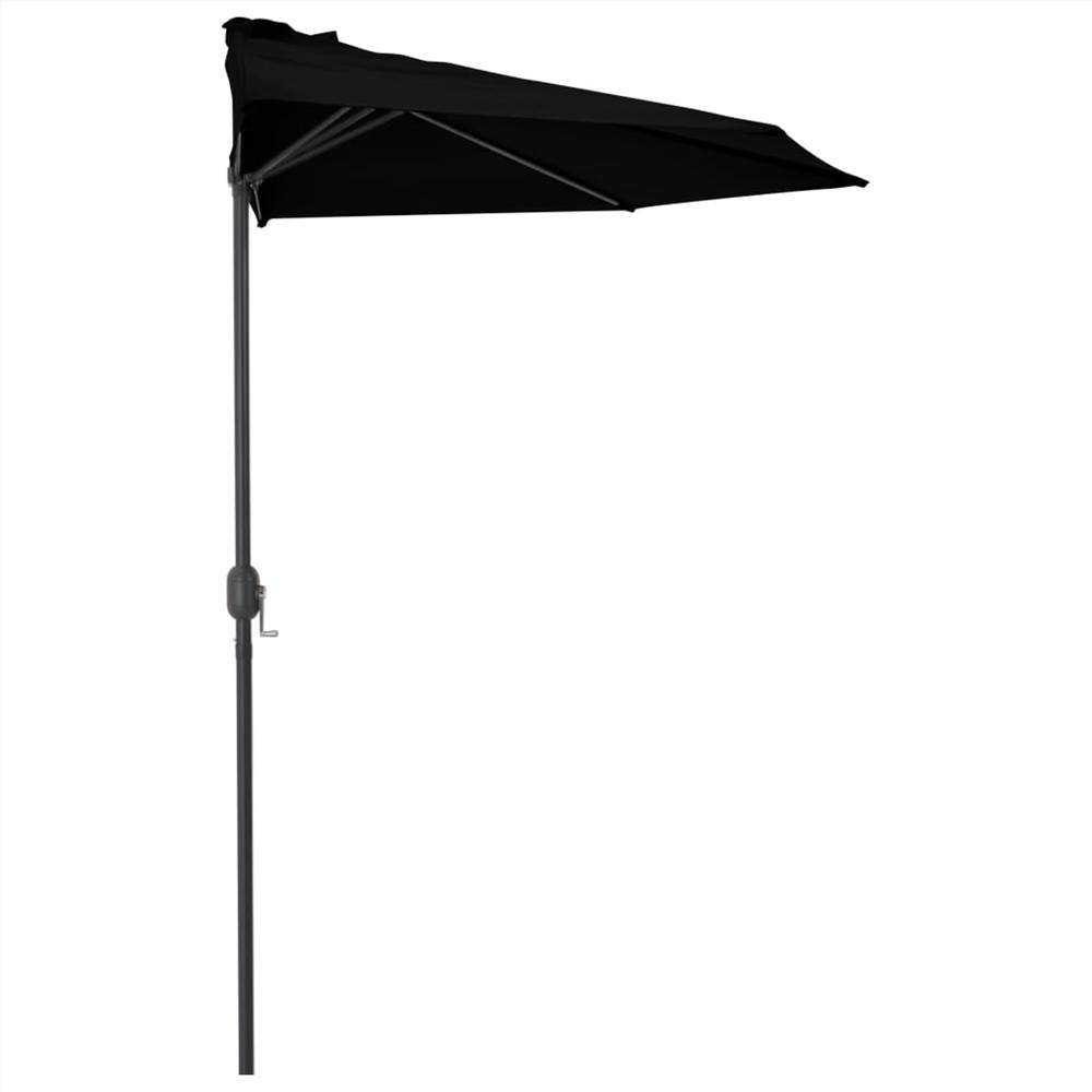 Balcony Parasol with Aluminium Pole Black 300x150x253 cm Half Balcony Parasol With Aluminium Pole Black 300x150x253 Cm Half -Room Balcony Parasol with Aluminium Pole Black 300x150x253 cm Half 456358 3