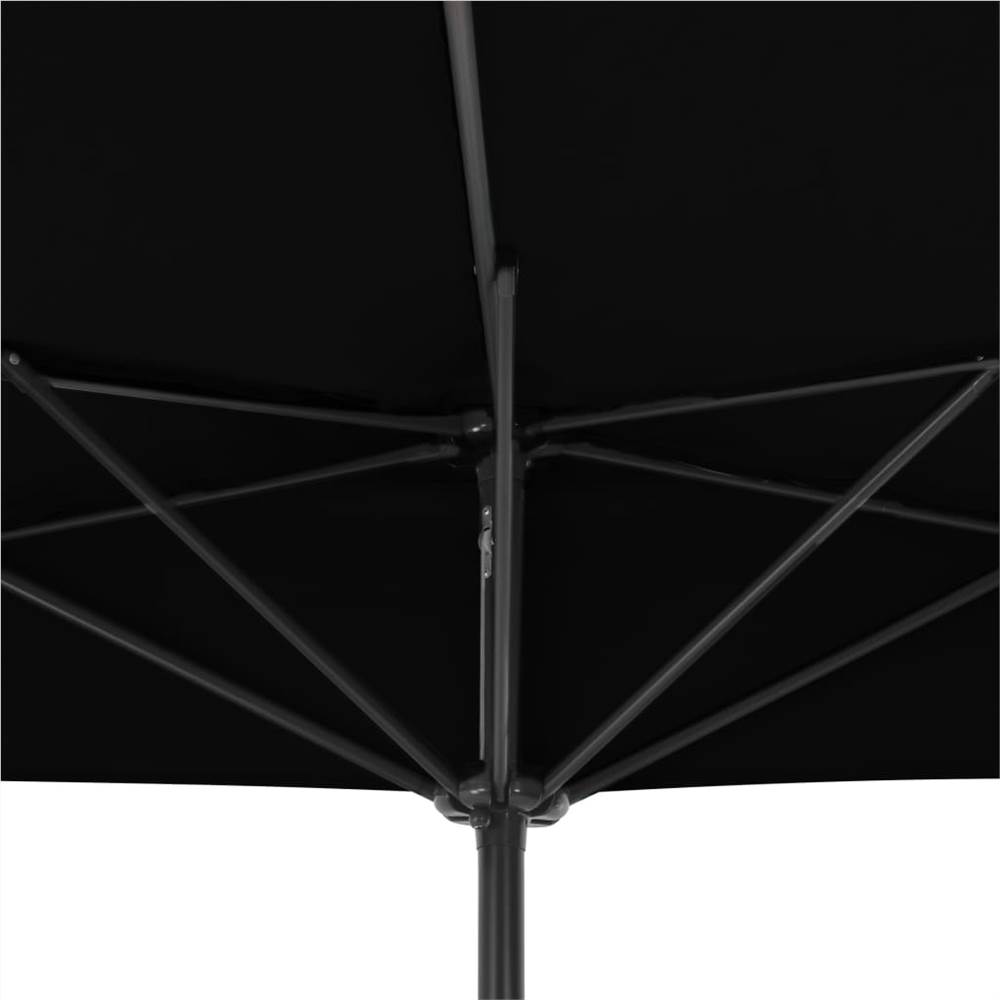 Balcony Parasol with Aluminium Pole Black 300x150x253 cm Half Balcony Parasol With Aluminium Pole Black 300x150x253 Cm Half -Room Balcony Parasol with Aluminium Pole Black 300x150x253 cm Half 456358 5