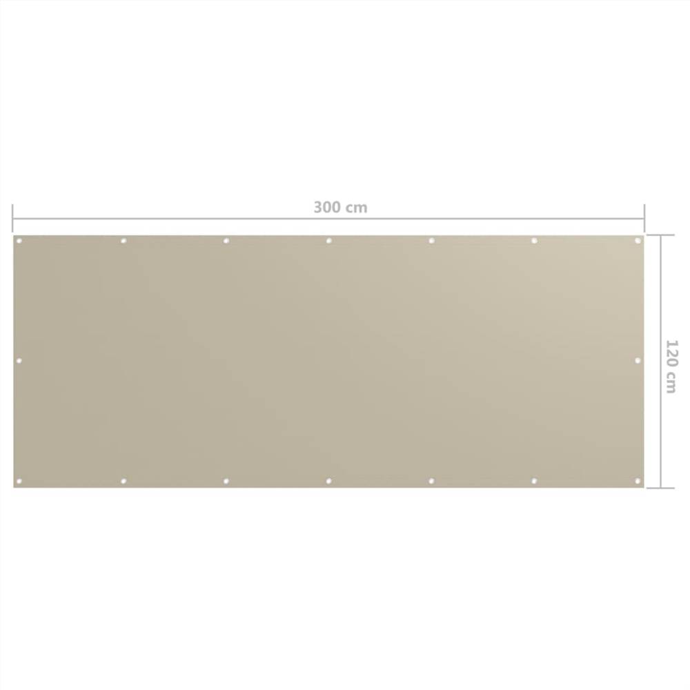 Balcony Screen Beige 120x300 cm Oxford Fabric Balcony Screen Beige 120x300 Cm Oxford Fabric -Room Balcony Screen Beige 120x300 cm Oxford Fabric 456949 4