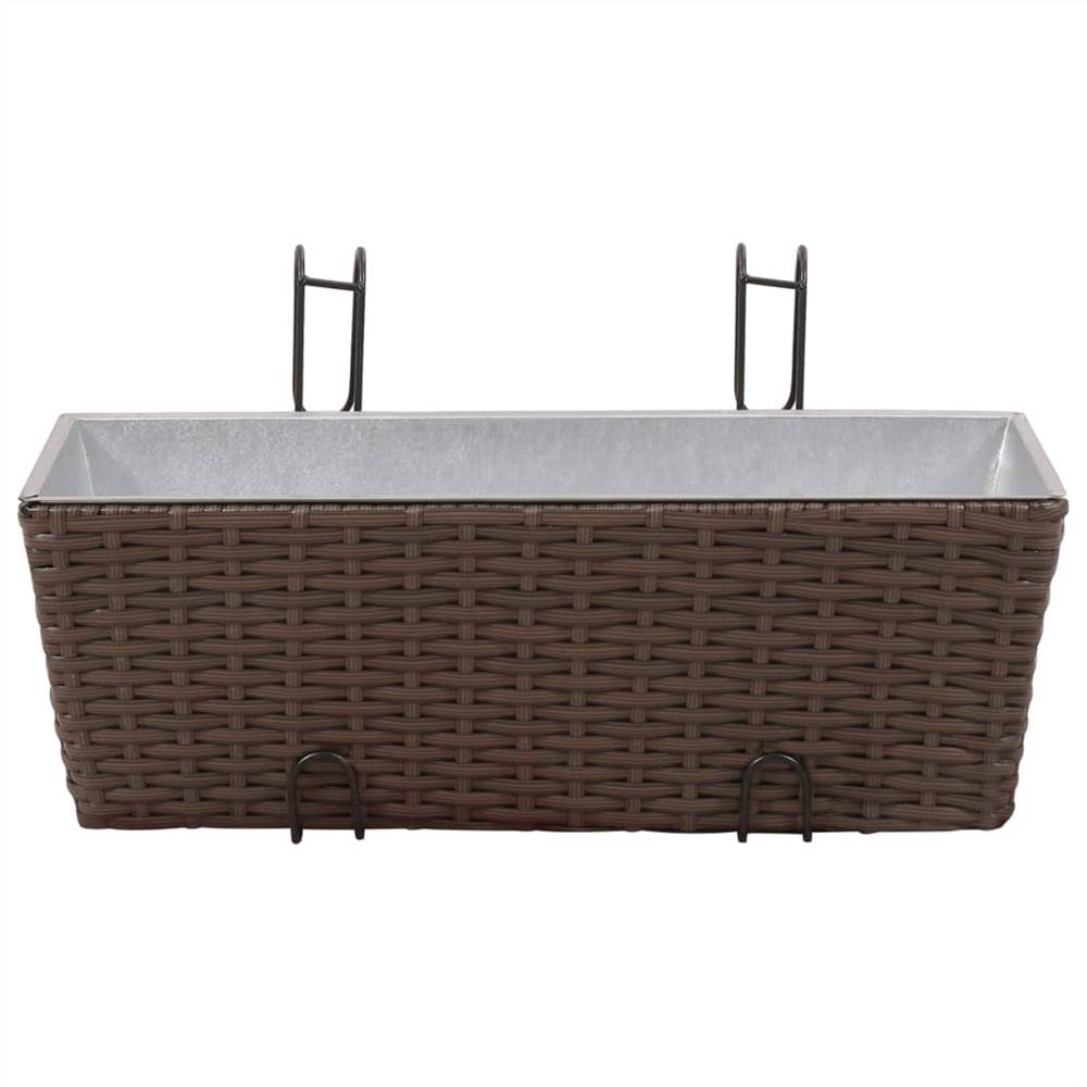 Balcony Trapezoid Rattan Planter Set 50 cm 2 pcs Brown Balcony Trapezoid Rattan Planter Set 50 Cm 2 Pcs Brown -Room Balcony Trapezoid Rattan Planter Set 50 cm 2 pcs Brown 437311 2