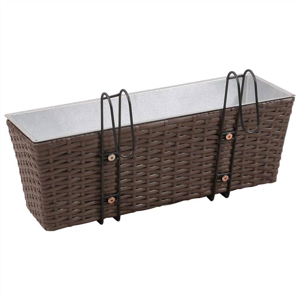 Balcony Trapezoid Rattan Planter Set 50 cm 2 pcs Brown Balcony Trapezoid Rattan Planter Set 50 Cm 2 Pcs Brown -Room Balcony Trapezoid Rattan Planter Set 50 cm 2 pcs Brown 437311 3