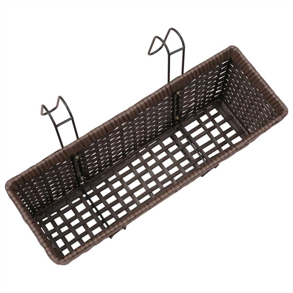 Balcony Trapezoid Rattan Planter Set 50 cm 2 pcs Brown Balcony Trapezoid Rattan Planter Set 50 Cm 2 Pcs Brown -Room Balcony Trapezoid Rattan Planter Set 50 cm 2 pcs Brown 437311 5