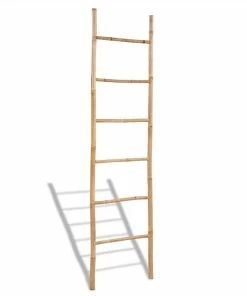 Bamboo Towel Ladder With 6 Rungs
