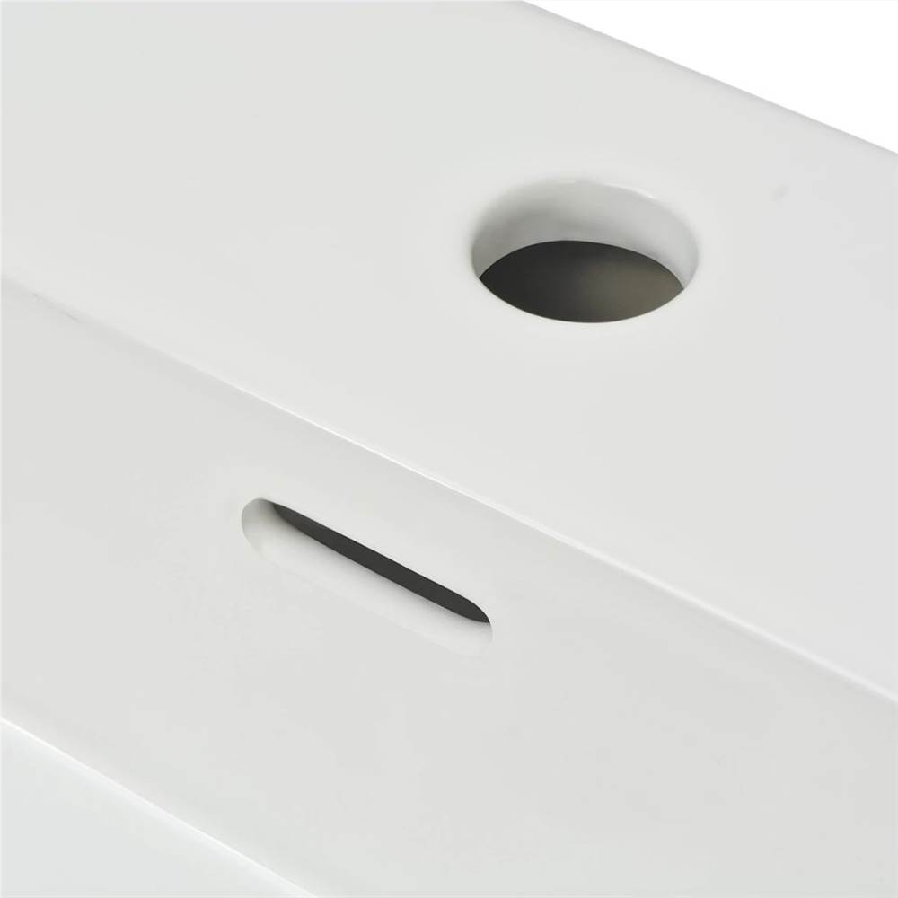 Basin with Faucet Hole Ceramic White 51.5x38.5x15 cm Basin With Faucet Hole Ceramic White 51.5x38.5x15 Cm -Room Basin with Faucet Hole Ceramic White 51 5x38 5x15 cm 454010 4
