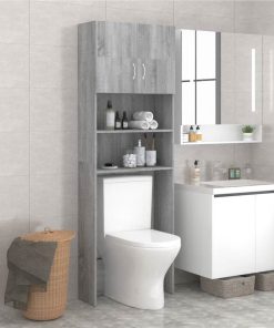 Bathroom Cabinet Grey Sonoma 64x25.5x190 Cm