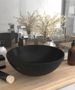 Bathroom Sink Ceramic Matt Black Round