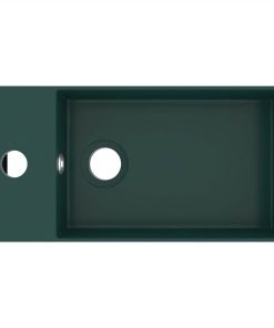 Bathroom Sink With Overflow Ceramic Dark Green -Room Bathroom Sink with Overflow Ceramic Dark Green 448543 2