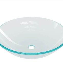 Bathroom Sink With Tap And Push Drain Clear Tempered Glass 7 Bathroom Sink With Tap And Push Drain Clear Tempered Glass -Room Bathroom Sink with Tap and Push Drain Clear Tempered Glass 507490 5