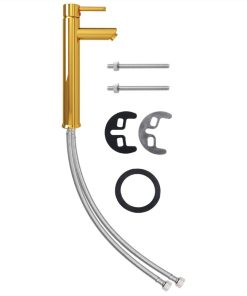 Bathroom Sink With Tap And Push Drain Gold Tempered Glass -Room Bathroom Sink with Tap and Push Drain Gold Tempered Glass 507499 4