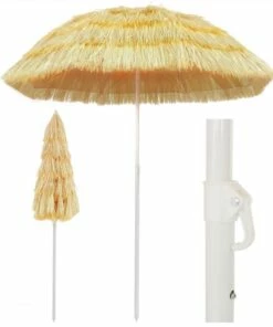 Beach Umbrella Natural 180 Cm Hawaii Style