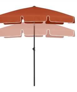 Beach Umbrella Terracotta 180x120 Cm 6 Beach Umbrella Terracotta 180x120 Cm -Room Beach Umbrella Terracotta 180x120 cm 465680 4