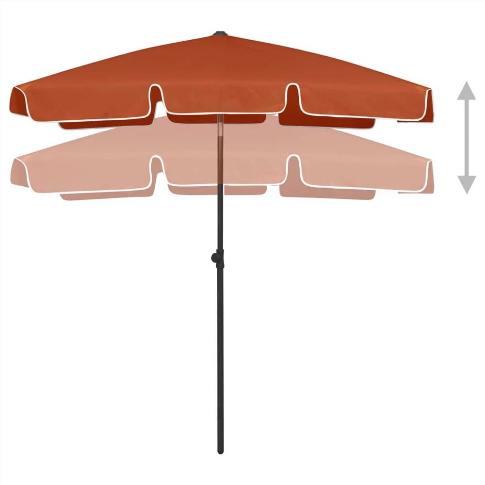 Beach Umbrella Terracotta 180x120 Cm - Image 5