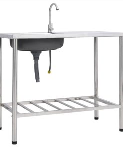 Camping Sink Single Basin With Tap Stainless Steel