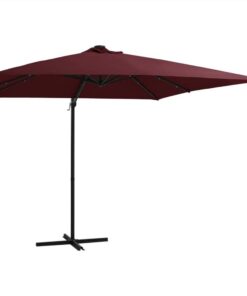 Cantilever Umbrella With LED Lights Bordeaux Red 250x250 Cm